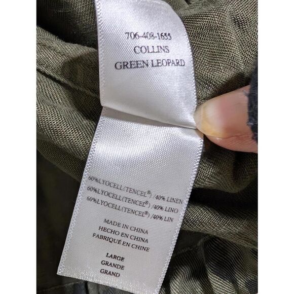 Rails Women's Green Cheetah Print Front-Zip Long-Sleeve Jacket Size L - Picture 6 of 9